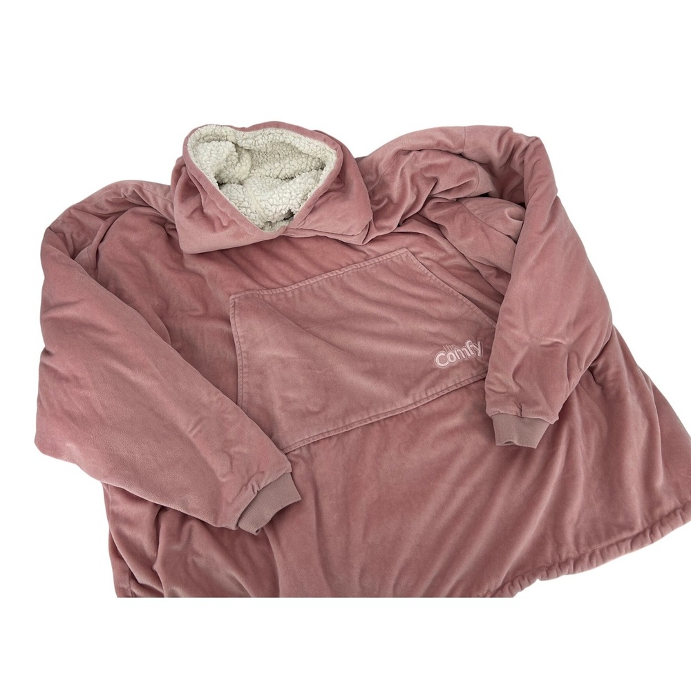 The Comfy Original Wearable Blanket Hoodie Oversized Sherpa Lined Pink One Size